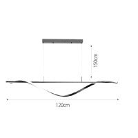 InLight Κρεμαστό φωτιστικό LED 40W 3CCT (by switch on base) σε μαύρο χρώμα D:120cm (6084-BL)