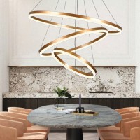 Inlight Κρεμαστό φωτιστικό LED 100W 3CCT (by switch on base) D:60cm (6095-A-Golden)