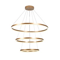 Inlight Κρεμαστό φωτιστικό LED 100W 3CCT (by switch on base) D:60cm (6095-A-Golden)