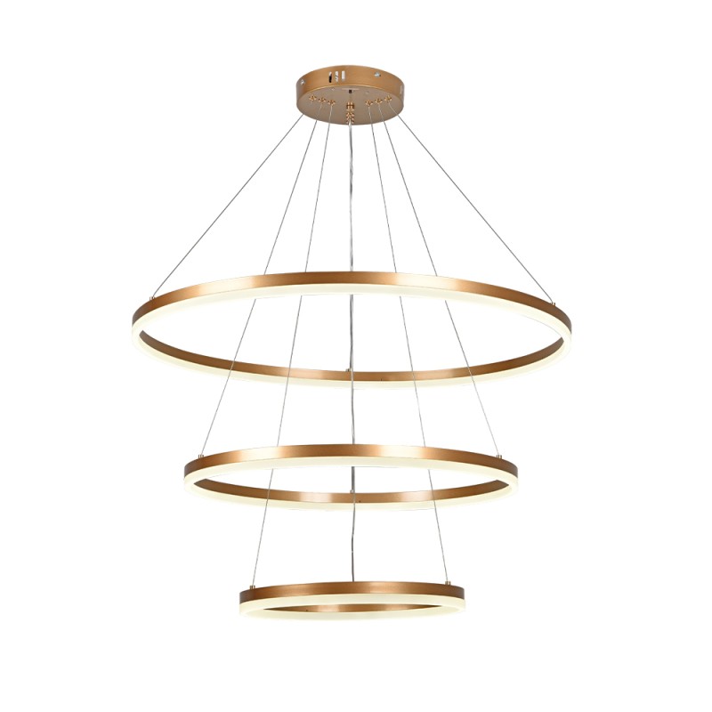 Inlight Κρεμαστό φωτιστικό LED 100W 3CCT (by switch on base) D:60cm (6095-A-Golden)