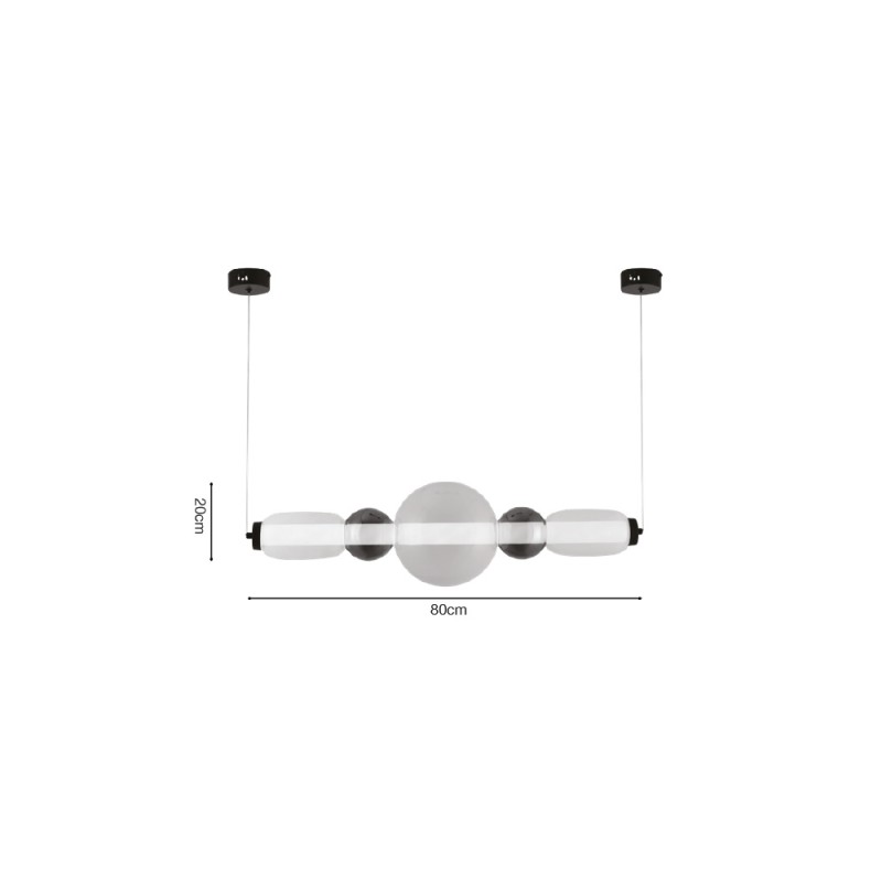 Inlight Κρεμαστό φωτιστικό LED 50W από γυαλί D:80x20cm (4078-Smoky)