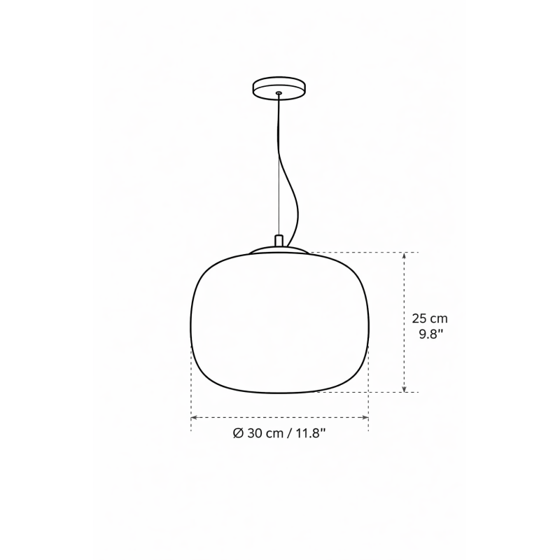 InLight Κρεμαστό Φωτιστικό Οροφής Λευκή Οπαλίνα 38cm – Ντουί E27 (4082-A)