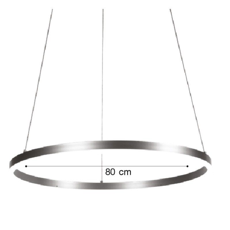 Inlight Κρεμαστό φωτιστικό LED 36W 3CCT (by switch on base) D:80cm (6095-AB-Silver)