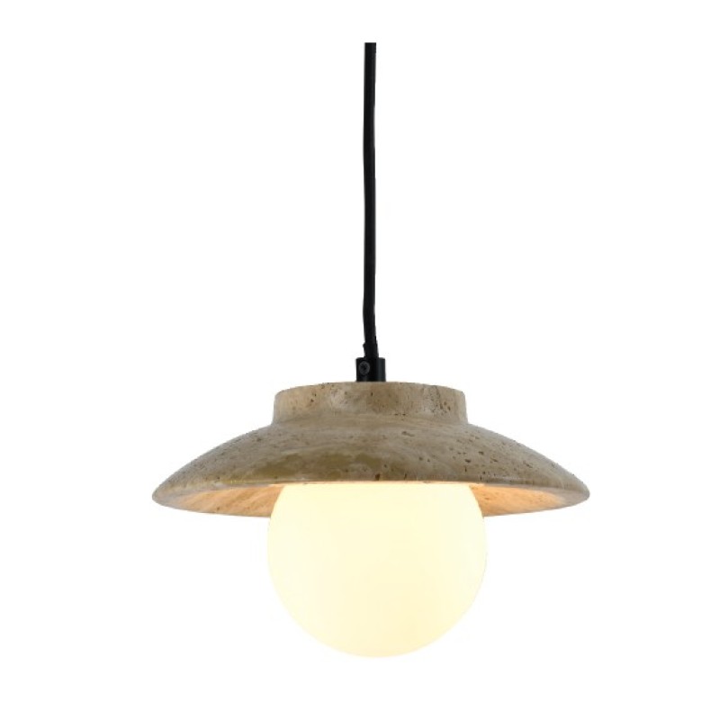 InLight Κρεμαστό φωτιστικό γκρι από travertine marble 1XG9 D:20 x 12.5cm (4093)