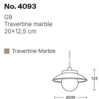 InLight Κρεμαστό φωτιστικό γκρι από travertine marble 1XG9 D:20 x 12.5cm (4093)