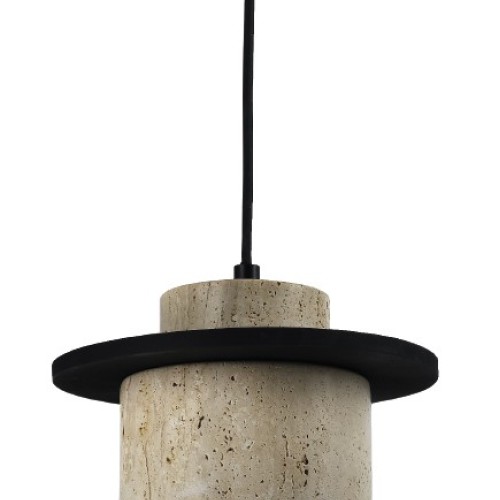 InLight Κρεμαστό φωτιστικό γκρι από travertine marble 1XΕ27 D:20 x 12cm (4095)