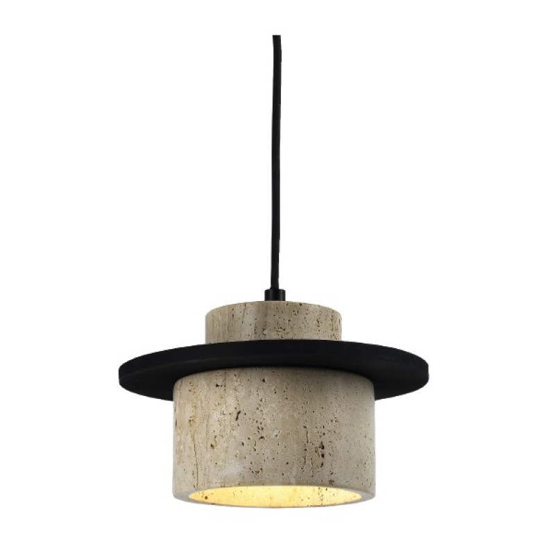 InLight Κρεμαστό φωτιστικό γκρι από travertine marble 1XΕ27 D:20 x 12cm (4095)