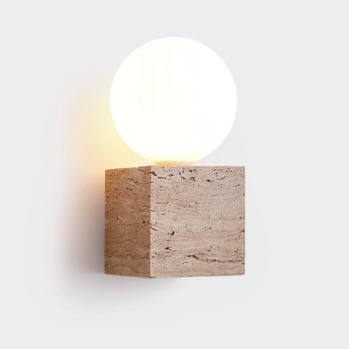 InLight Επιτοίχιο φωτιστικό γκρι από travertine marble 1XG9 D:10 x 20cm (43063)