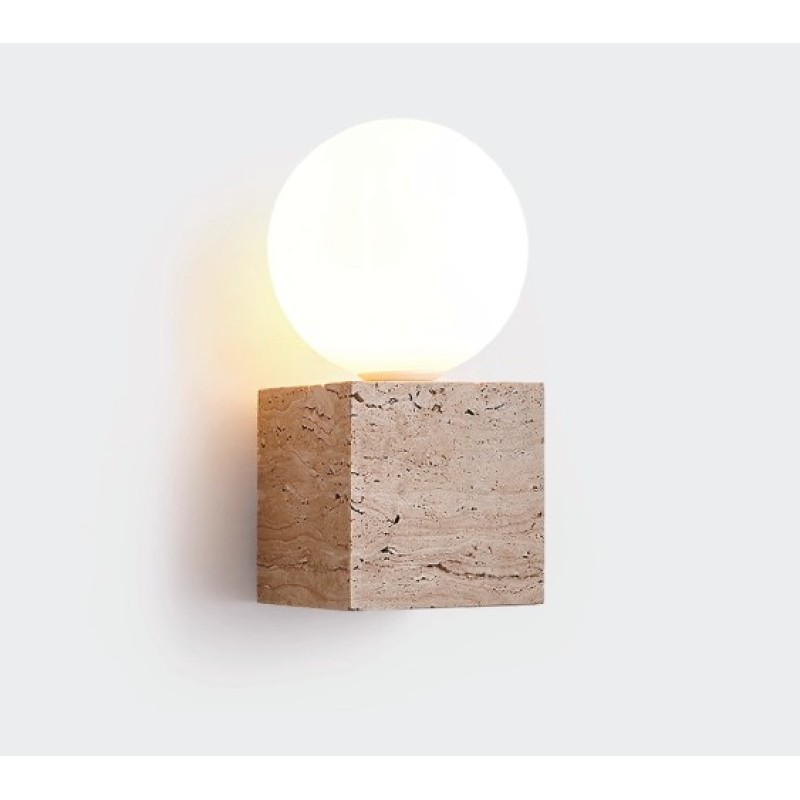 InLight Επιτοίχιο φωτιστικό γκρι από travertine marble 1XG9 D:10 x 20cm (43063)