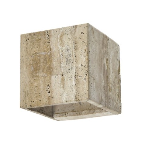 InLight Επιτοίχιο φωτιστικό γκρι από travertine marble 1XG9 D:12 x 12cm (43064)
