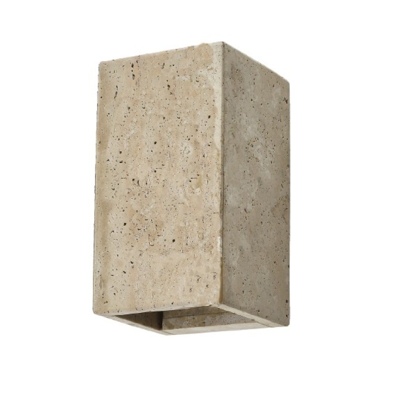 InLight Επιτοίχιο φωτιστικό γκρι από travertine marble 2XG9 D:9 x 16cm (43065)