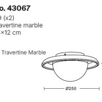InLight Πλαφονιέρα οροφής γκρι από travertine marble 2XG9 D:25cm (43067)
