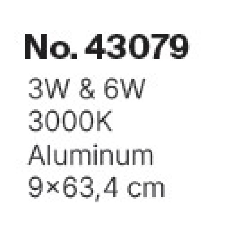 Inlight Επιτοίχιο φωτιστικό LED 3W & 6W 3000K από μαύρο μέταλλο (43079)