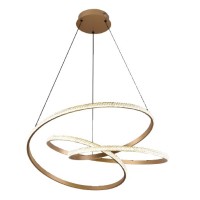 Inlight Κρεμαστό φωτιστικό LED 40W 3CCT (by switch on base) σε χρυσή απόχρωση D:45cm (6092-B-Golden)
