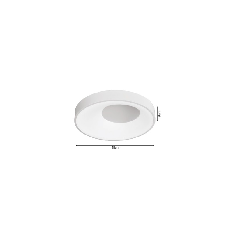 Inlight Πλαφονιέρα οροφής LED 36W 3CCT από μαύρο μέταλλο και ακρυλικό D:48x9cm (42040-Black)