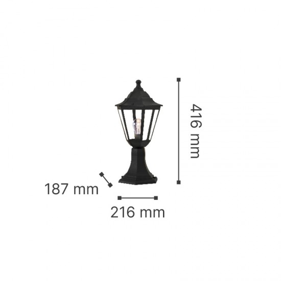 it-Lighting Redfish 1xE27 Outdoor Stand Light Black D:41.6cmx21.6cm (80400314)