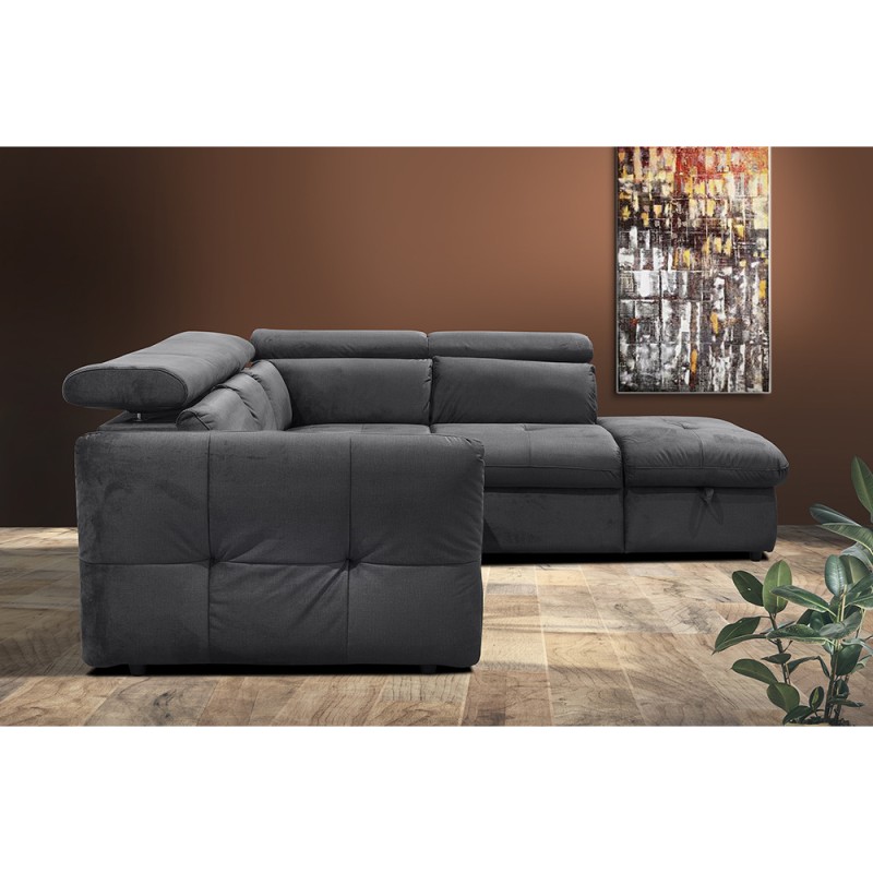 MONSERAT ΚΑΝΑΠΕΣ ΚΡΕΒΑΤΙ ΓΩΝΙΑ ΔΕΞΙΑ ΑΝΘΡΑΚΙ 254x224x90cm