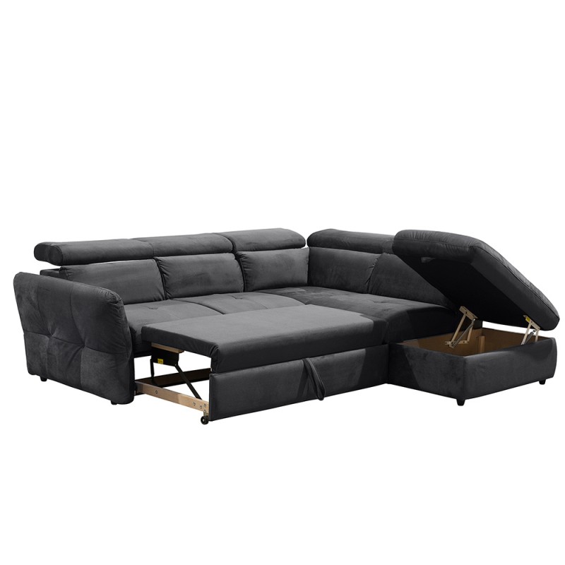 MONSERAT ΚΑΝΑΠΕΣ ΚΡΕΒΑΤΙ ΓΩΝΙΑ ΔΕΞΙΑ ΑΝΘΡΑΚΙ 254x224x90cm