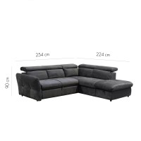 MONSERAT ΚΑΝΑΠΕΣ ΚΡΕΒΑΤΙ ΓΩΝΙΑ ΔΕΞΙΑ ΑΝΘΡΑΚΙ 254x224x90cm