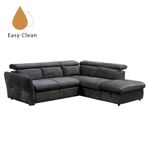MONSERAT ΚΑΝΑΠΕΣ ΚΡΕΒΑΤΙ ΓΩΝΙΑ ΔΕΞΙΑ ΑΝΘΡΑΚΙ 254x224x90cm
