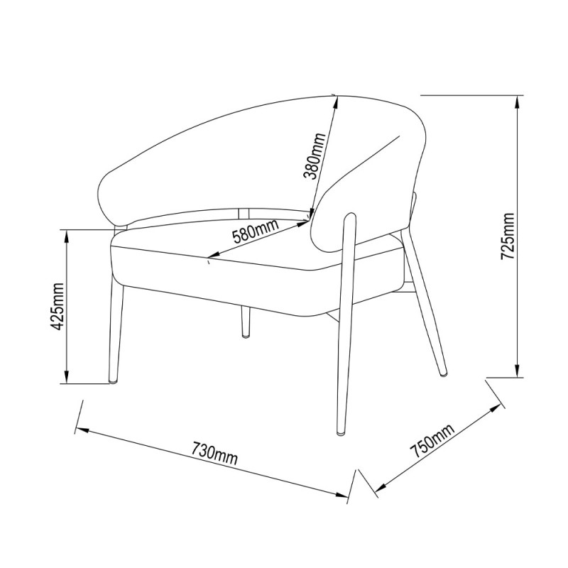 MORITZ ΠΟΛΥΘΡΟΝΑ ΓΚΡΙ 73x72x75cm