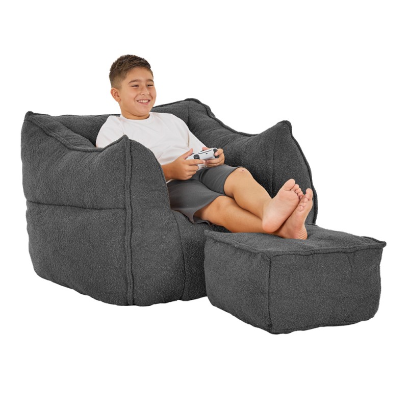 SPONGE ΠΟΛΥΘΡΟΝΑ SET ΓΚΡΙ ΣΚΟΥΡΟ 95x102x73cm