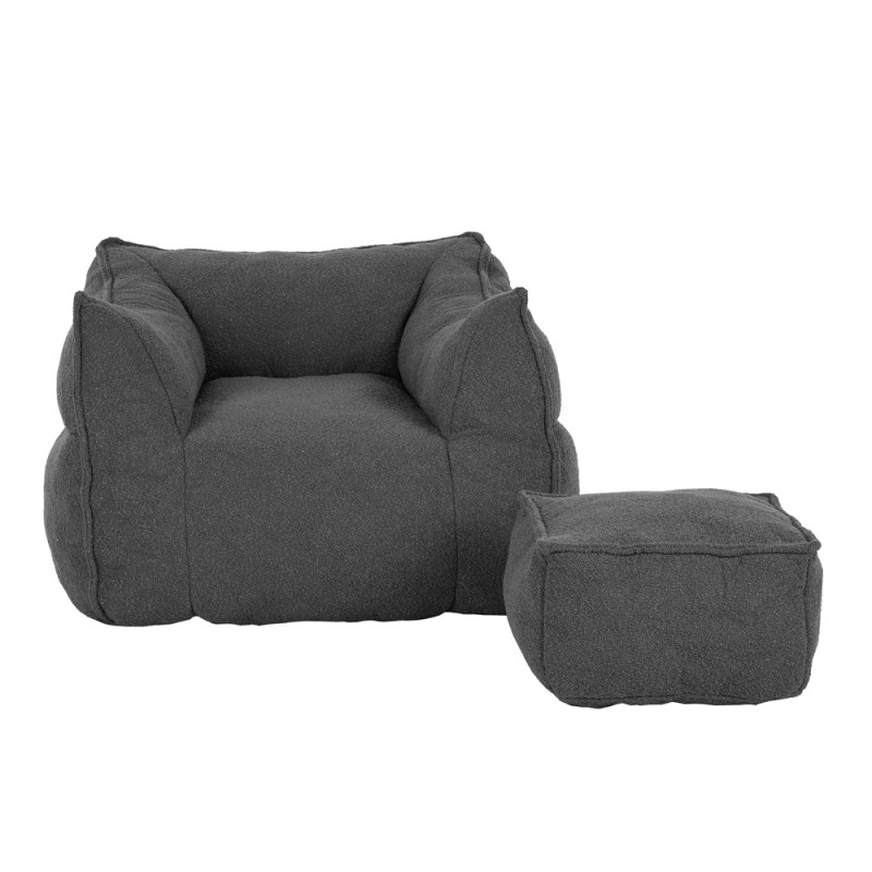 SPONGE ΠΟΛΥΘΡΟΝΑ SET ΓΚΡΙ ΣΚΟΥΡΟ 95x102x73cm