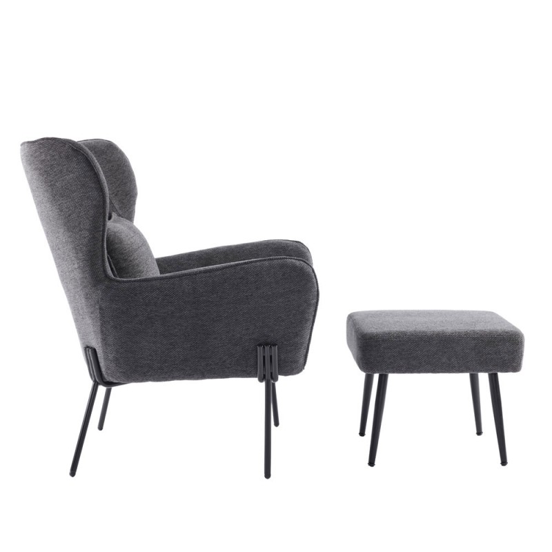 CHILLOUT ΠΟΛΥΘΡΟΝΑ ΣΚΑΜΠΩ ΣΕΤ ΓΚΡΙ ΣΚΟΥΡΟ 84x74x97.5cm