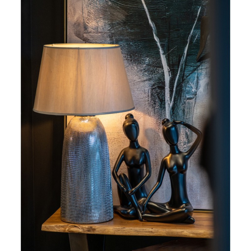 ARGENT ΦΩΤΙΣΤΙΚΟ ΕΠΙΤΡΑΠΕΖΙΟ 40x40x67cm ΚΕΡΑΜΙΚΟ ΑΣΗΜΙ ΛΕΥΚΟ ΥΦΑΣΜΑ