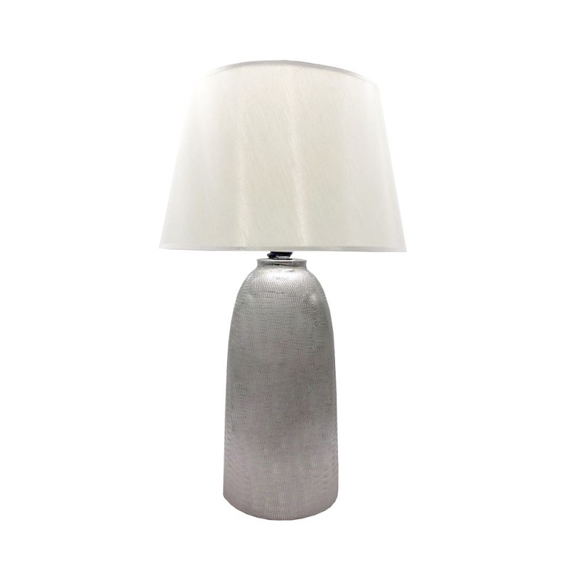 ARGENT ΦΩΤΙΣΤΙΚΟ ΕΠΙΤΡΑΠΕΖΙΟ 40x40x67cm ΚΕΡΑΜΙΚΟ ΑΣΗΜΙ ΛΕΥΚΟ ΥΦΑΣΜΑ