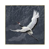 CRANE ΠΙΝΑΚΑΣ ΔΙΑΚΟΣΜΗΣΗΣ 83x83x5cm ΚΑΜΒΑΣ ΠΕΤΡΟΛ ΛΕΥΚΟ ΞΥΛΟ ΜΑΥΡΟ