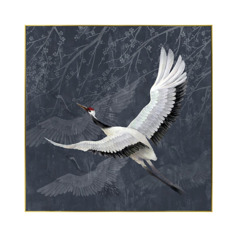 CRANE ΠΙΝΑΚΑΣ ΔΙΑΚΟΣΜΗΣΗΣ 83x83x5cm ΚΑΜΒΑΣ ΠΕΤΡΟΛ ΛΕΥΚΟ ΞΥΛΟ ΜΑΥΡΟ