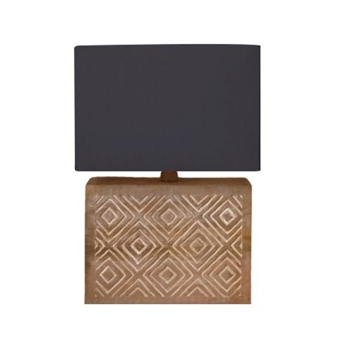 OLIVA NATURAL/DIONE ΦΩΤΙΣΤΙΚΟ ΕΠΙΤΡΑΠΕΖΙΟ 28x10x42cm ΞΥΛΟ ΚΑΦΕ ΥΦΑΣΜΑ ΜΑΥΡΟ