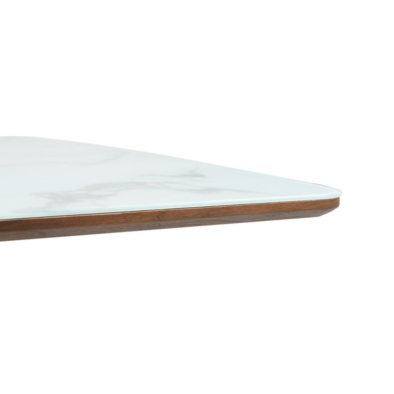 TOTEM ΤΡΑΠΕΖΙ ΚΑΡΥΔΙ ΛΕΥΚΟ ΜΕ ΟΨΗ ΜΑΡΜΑΡΟΥ 120x120x76cm