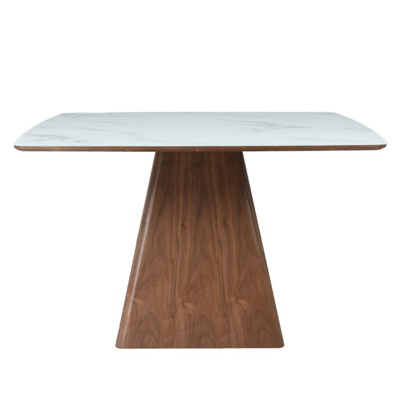 TOTEM ΤΡΑΠΕΖΙ ΚΑΡΥΔΙ ΛΕΥΚΟ ΜΕ ΟΨΗ ΜΑΡΜΑΡΟΥ 120x120x76cm