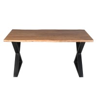 MINGLE ΤΡΑΠΕΖΙ ΚΑΡΥΔΙ ΜΑΥΡΟ 160x80x76cm