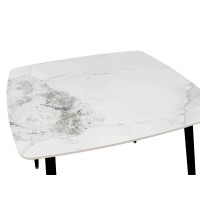 QUADRO ΤΡΑΠΕΖΙ ΛΕΥΚΟ ΜΕ ΟΨΗ ΜΑΡΜΑΡΟΥ 90x90x77cm