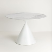 ATRIUM ΤΡΑΠΕΖΙ ΛΕΥΚΟ ΜΕ ΟΨΗ ΜΑΡΜΑΡΟΥ 110x110x76cm