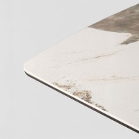 CANYON ΤΡΑΠΕΖΙ ΚΑΦΕ BITTER ΛΕΥΚΟ ΜΕ ΟΨΗ ΜΑΡΜΑΡΟΥ 200x90x76cm