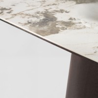 CANYON ΤΡΑΠΕΖΙ ΚΑΦΕ BITTER ΛΕΥΚΟ ΜΕ ΟΨΗ ΜΑΡΜΑΡΟΥ 200x90x76cm