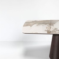 CANYON ΤΡΑΠΕΖΙ ΚΑΦΕ BITTER ΛΕΥΚΟ ΜΕ ΟΨΗ ΜΑΡΜΑΡΟΥ 200x90x76cm