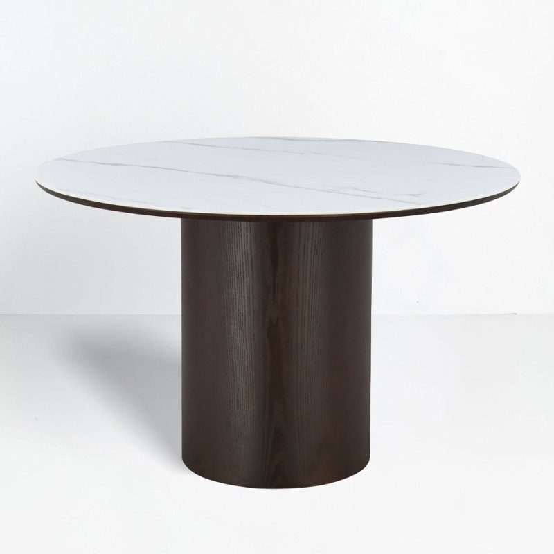AMARO ΤΡΑΠΕΖΙ ΚΑΦΕ BITTER ΛΕΥΚΟ ΜΕ ΟΨΗ ΜΑΡΜΑΡΟΥ 120x120x75cm
