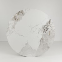 ATRIUM ΤΡΑΠΕΖΙ ΛΕΥΚΟ ΜΕ ΟΨΗ ΜΑΡΜΑΡΟΥ 110x110x76cm
