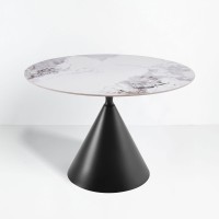 ATRIUM ΤΡΑΠΕΖΙ ΛΕΥΚΟ ΜΕ ΟΨΗ ΜΑΡΜΑΡΟΥ 110x110x76cm