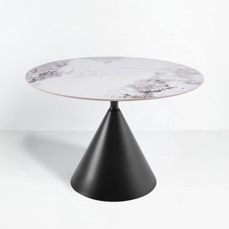 ATRIUM ΤΡΑΠΕΖΙ ΛΕΥΚΟ ΜΕ ΟΨΗ ΜΑΡΜΑΡΟΥ 110x110x76cm