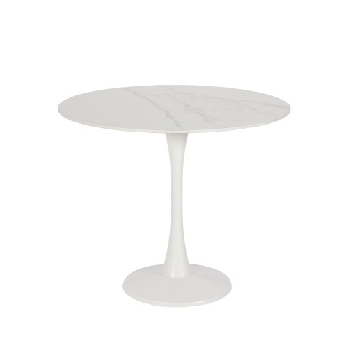 ICE ΤΡΑΠΕΖΙ ΡΟΤΟΝΤΑ ΑΣΠΡΟ 90x90x75cm