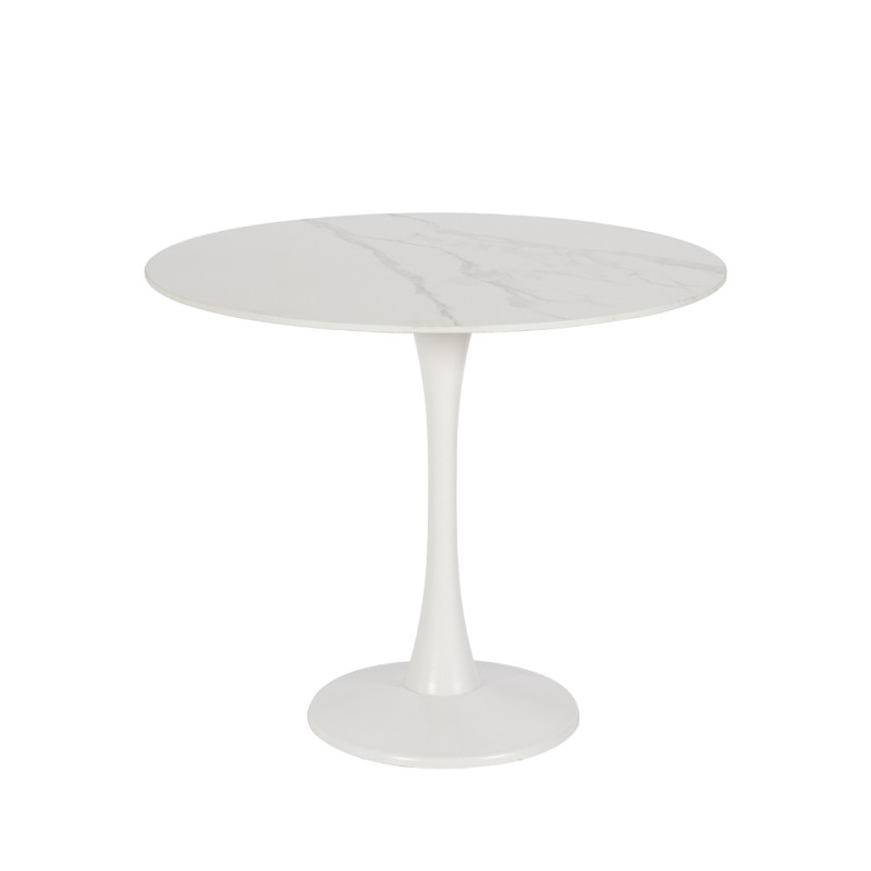 ICE ΤΡΑΠΕΖΙ ΡΟΤΟΝΤΑ ΑΣΠΡΟ 90x90x75cm