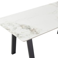 NOTTE ΤΡΑΠΕΖΙ ΛΕΥΚΟ ΠΕΤΡΑ ΜΑΥΡΟ 180x90x76cm