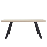 LITHOS ΤΡΑΠΕΖΙ BEIGE ΜΑΥΡΟ 180x90x76cm