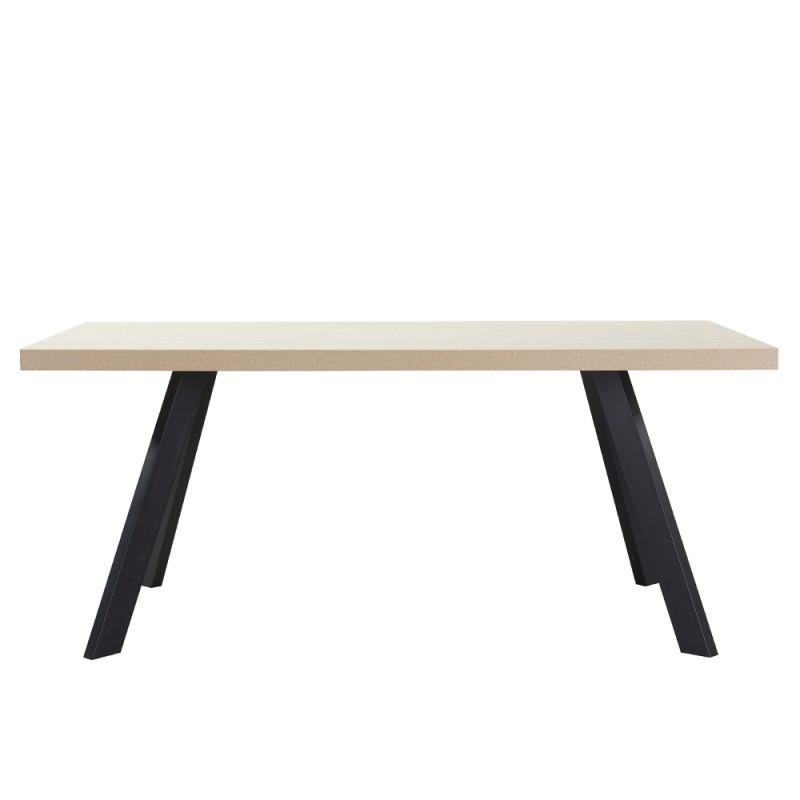 LITHOS ΤΡΑΠΕΖΙ BEIGE ΜΑΥΡΟ 180x90x76cm